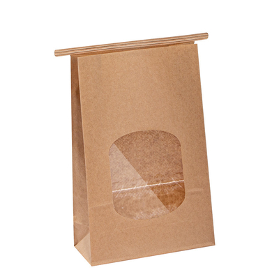Custom Kraft Paper Bags With Clear Window 8 Color Waterbased Ink Printing